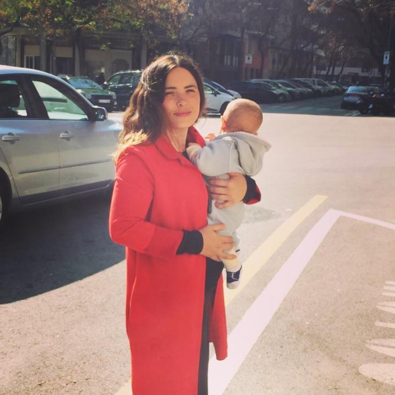 Soledad Cruz y su primer hijo