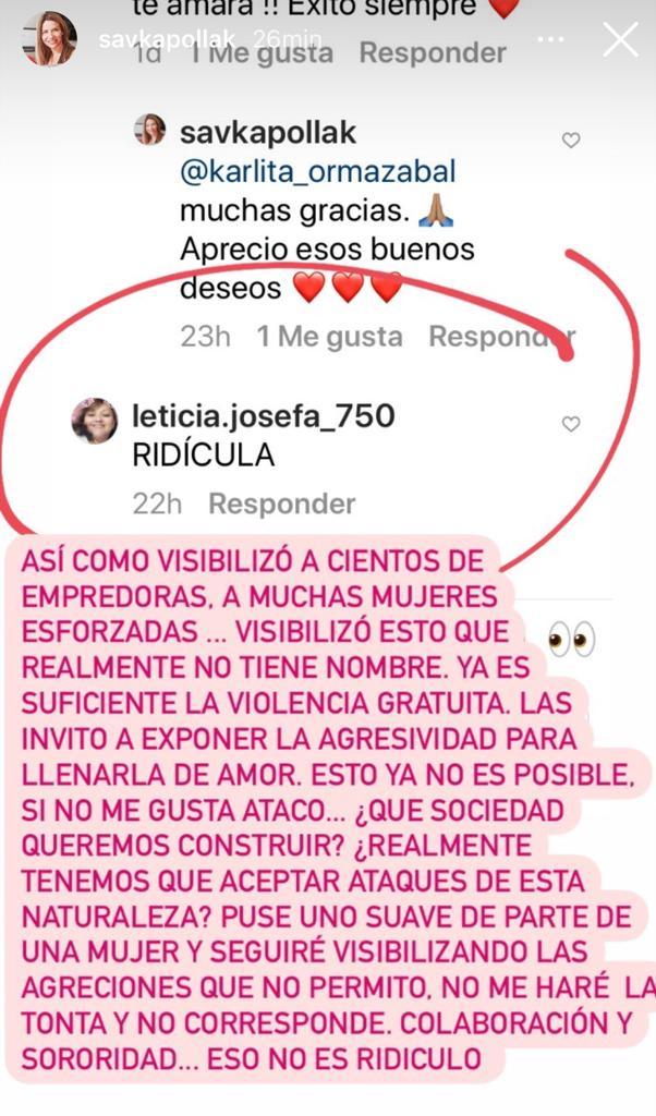 “No es posible”: Savka Pollak funa a mujer que la trató de “ridícula”