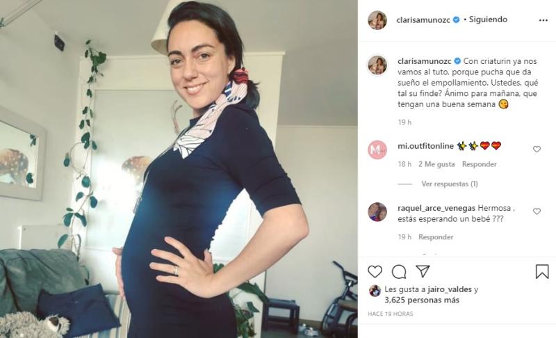 Clarisa Muñoz enseña cómo crece su vientre con el embarazo