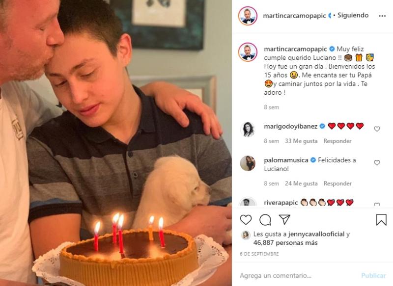 Martín Cárcamo sorprende con foto junto a uno de sus hijos