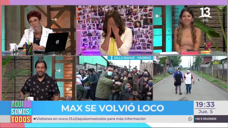 Ángeles Araya sufre ataque de risa en pleno “Aquí somos todos”