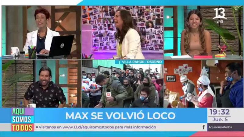 Ángeles Araya sufre ataque de risa en pleno “Aquí somos todos”