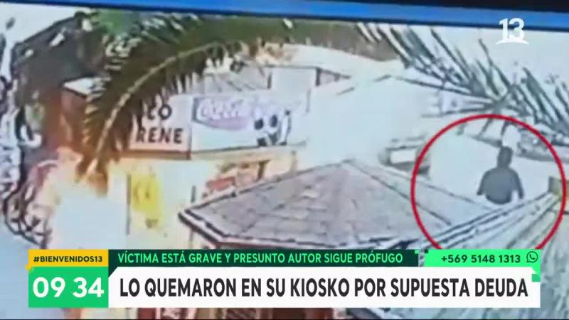 sujeto quemó un kiosko con su dueño