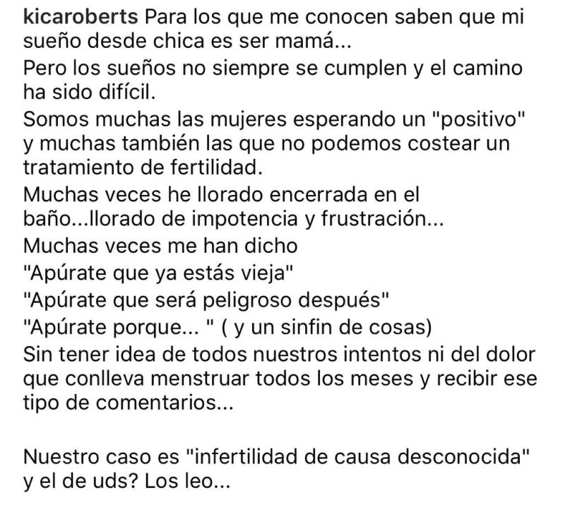 Verónica Roberts revela su drama para convertirse en madre