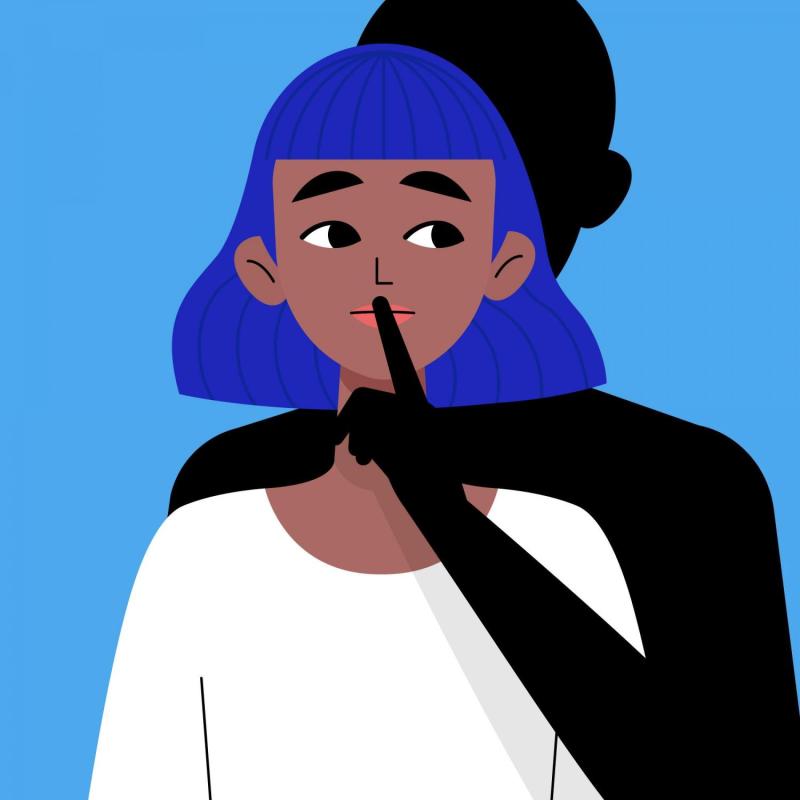 Mujer siendo callada