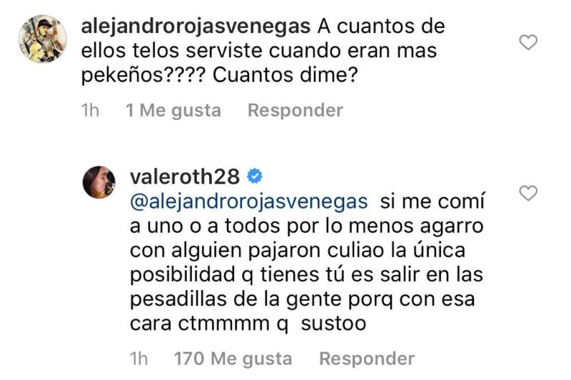 Vale Roth responde a desubicada pregunta por imagen familiar