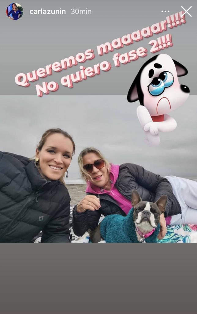 Carla Zunino muestra su pareja en romántica imagen playera