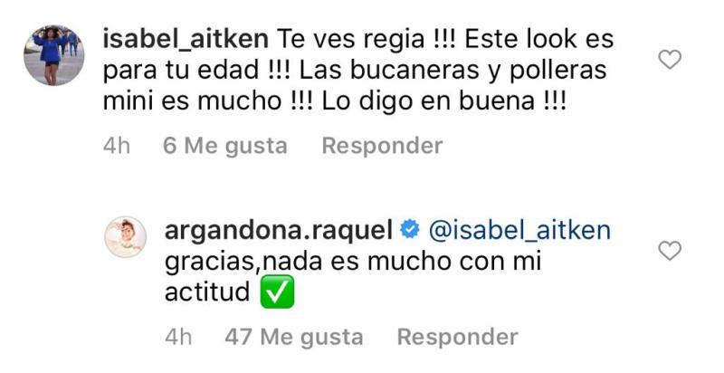 Raquel Argandoña enfrenta a seguidoras por críticas a su look