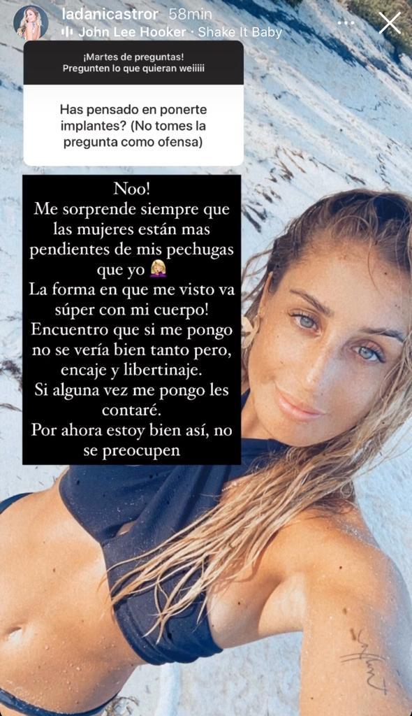 Daniela Castro aclara por qué no se pondría implantes mamarios