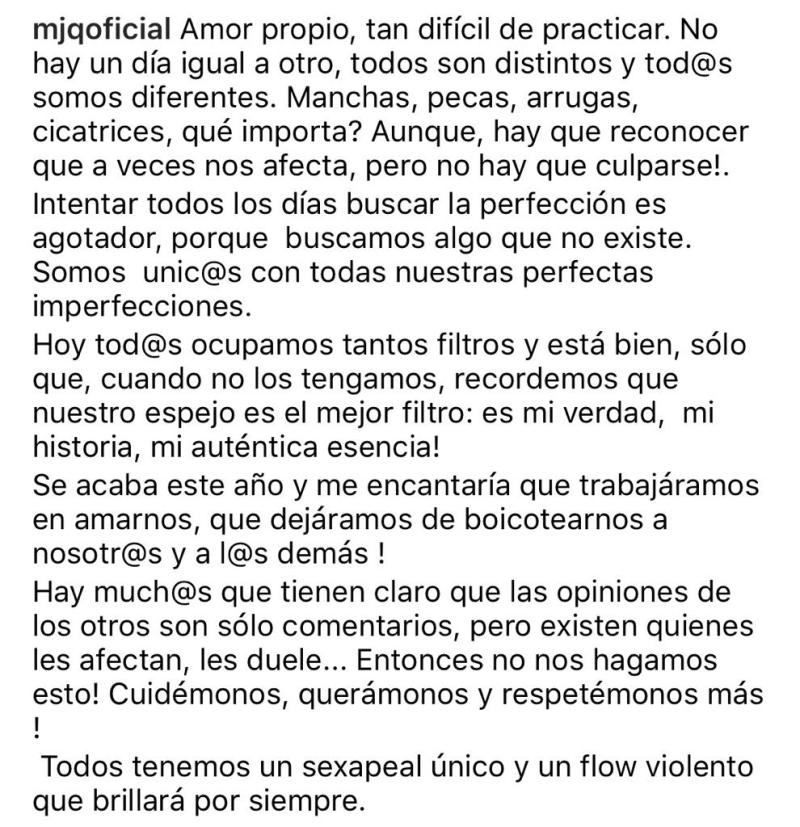María José Quintanilla se muestra al natural para hablar de amor propio
