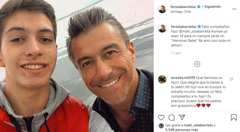 Fernando Solabarrieta celebra logro de su hijo menor
