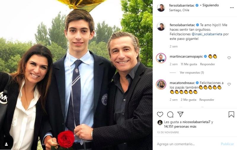 Fernando Solabarrieta celebra logro de su hijo menor