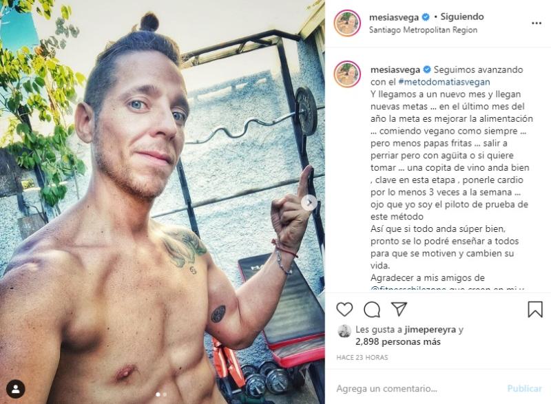 Matías Vega muestra su gran cambio físico en nuevas fotos