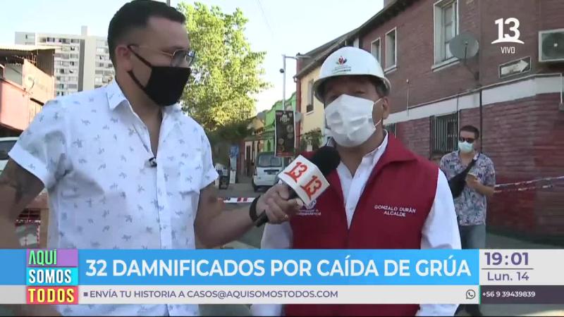 Alcalde de Independencia se refirió a caída de grúa en su comuna