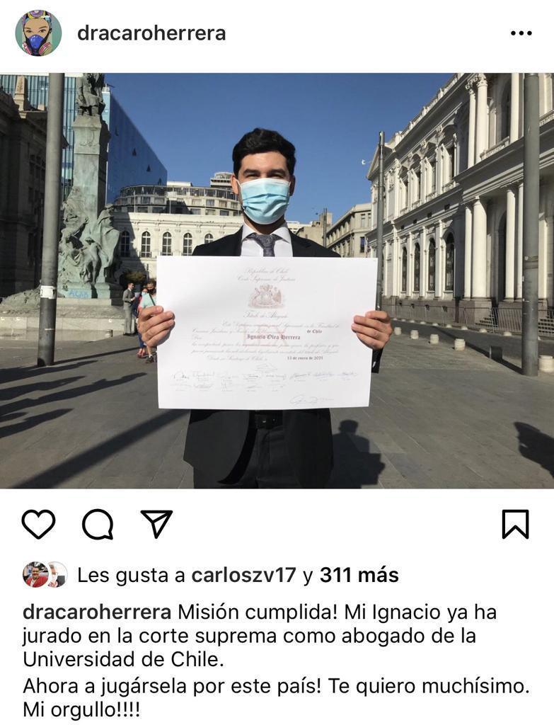 Doctora Herrera anuncia importante logro de uno de sus hijos