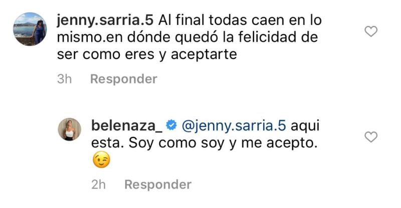 “Pesada”: Belén Mora recibe críticas por respuesta a seguidora