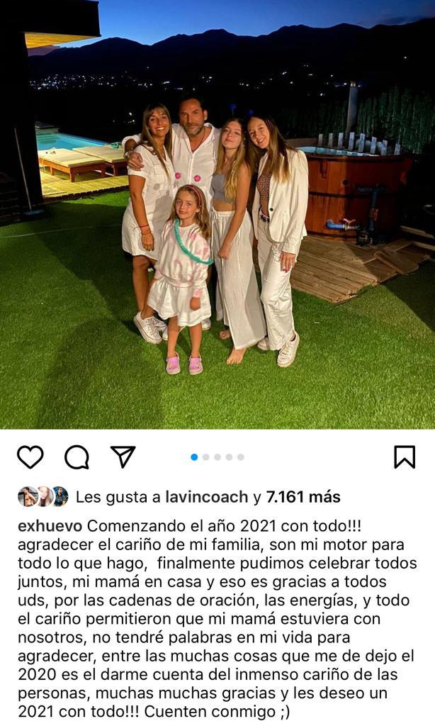 Daniel Fuenzalida muestra a su madre tras superar el coronavirus