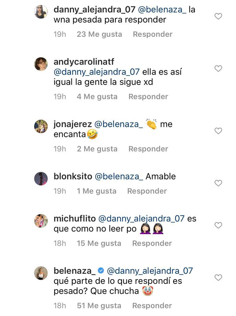 “Pesada”: Belén Mora recibe críticas por respuesta a seguidora