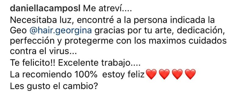 “Me atreví”: Daniella Campos renueva su look y se llena de elogios