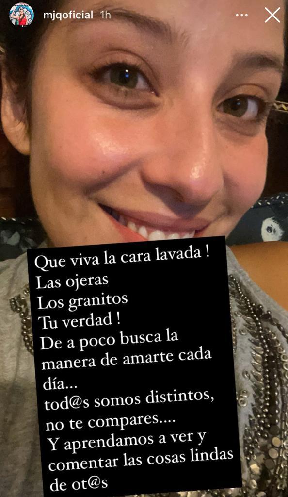 “No te compares”: María José Quintanilla enseña su cara sin maquillaje