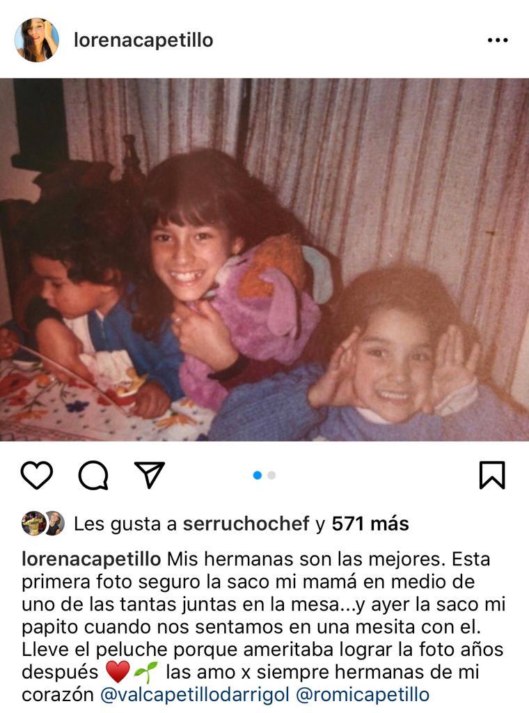 Lorena Capetillo recrea foto de infancia junto a sus hermanas