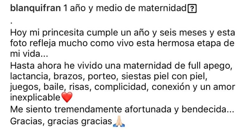 Blanquita Nieves celebra la maternidad con foto dando pecho a su hija