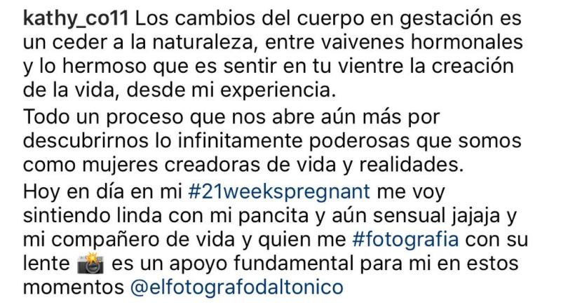 Kathy Contreras enseña su panza con 5 meses de embarazo
