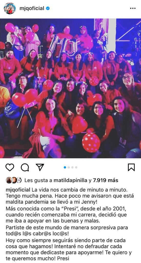 “Tengo mucha pena”: La muerte que impactó a María José Quintanilla