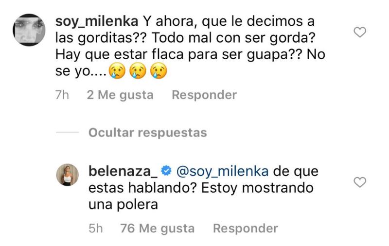 “Pesada”: Belén Mora recibe críticas por respuesta a seguidora