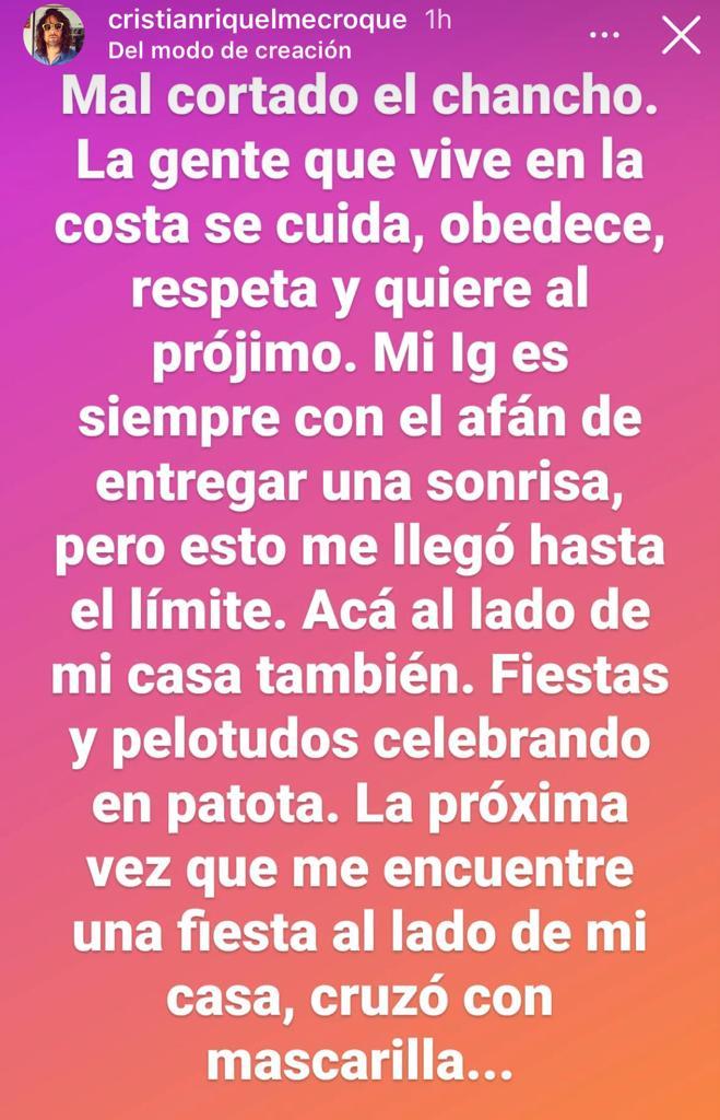 “Pelotudos”: Cristián Riquelme se desahoga por fiestas en Cachagua