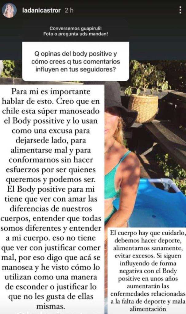 Daniela Castro pide disculpas por polémica opinión sobre kilos de más