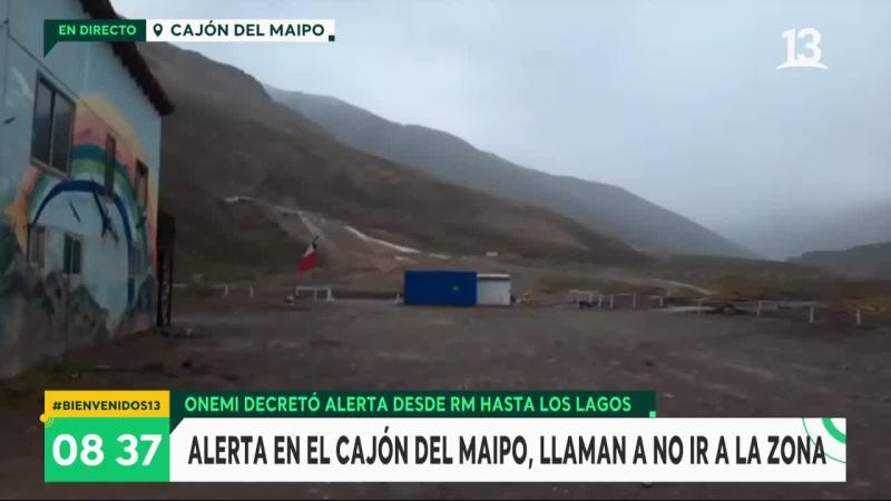 Alerta en Cajón del Maipo por posible aluviones