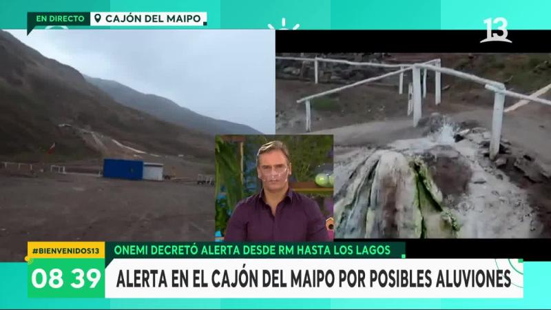 Alerta en Cajón del Maipo por posible aluviones