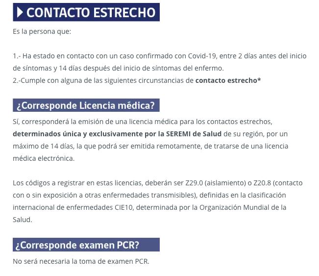 Contactos estrechos minsal