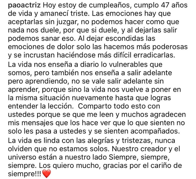 “Amanecí triste”: Paola Troncoso se sincera en su cumpleaños