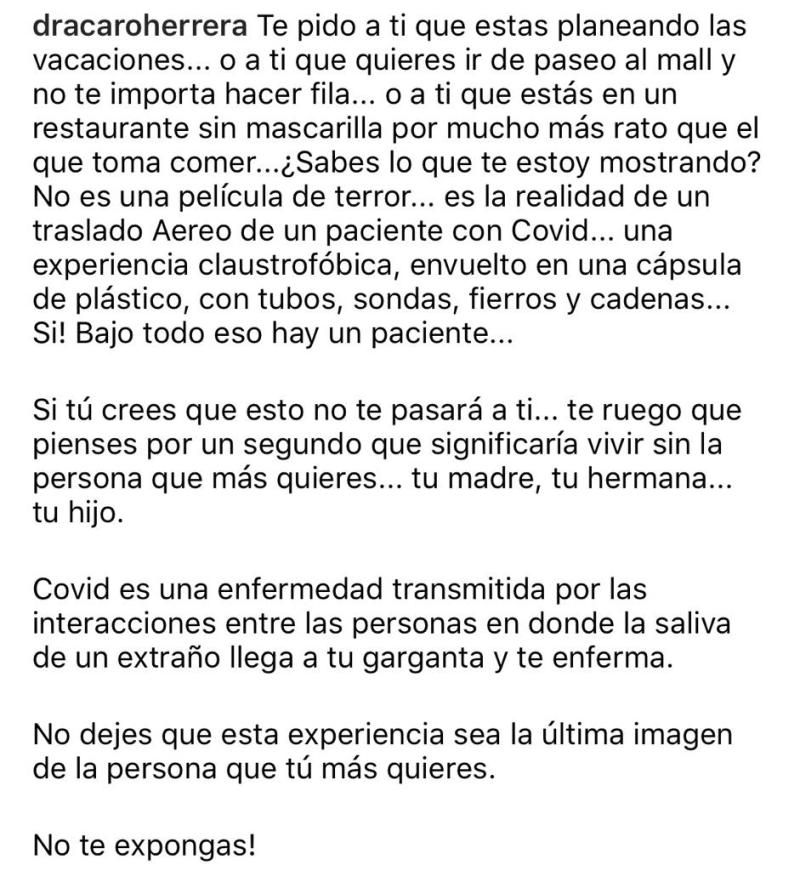 Doctora Herrera impacta con foto de paciente: “Es la realidad”