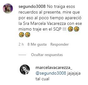 Marcela Vacarezza reacciona a foto de su marido con famosa actriz