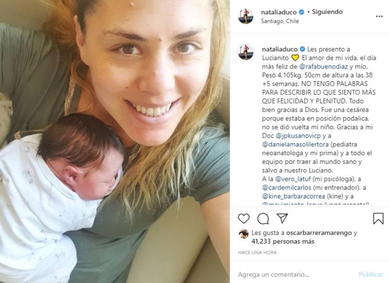 Natalia Duco se convirtió en mamá y mostró a su hijo