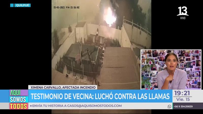 Vecina de Quilpué luchó contra las llamas a metros de su casa