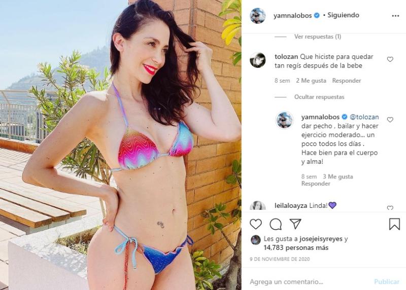 Yamna Lobos se luce con traje de baño al estilo Baywatch