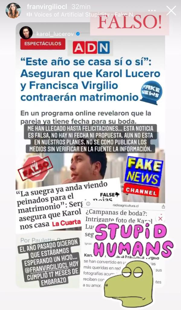 Karol Lucero se refiere a su supuesta boda con Francisca Virgilio