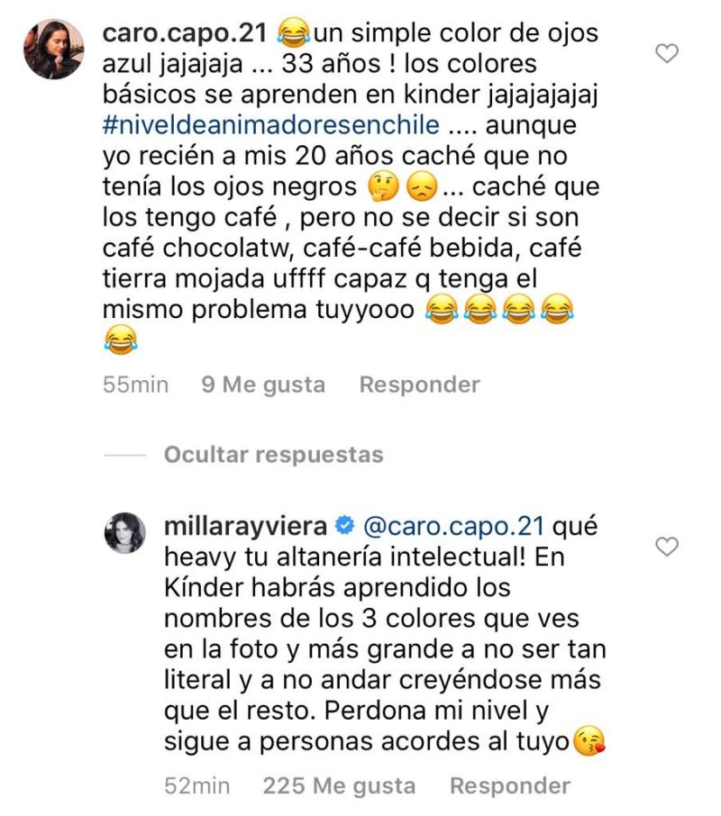 Millaray Viera responde a dura crítica por imagen de sus ojos