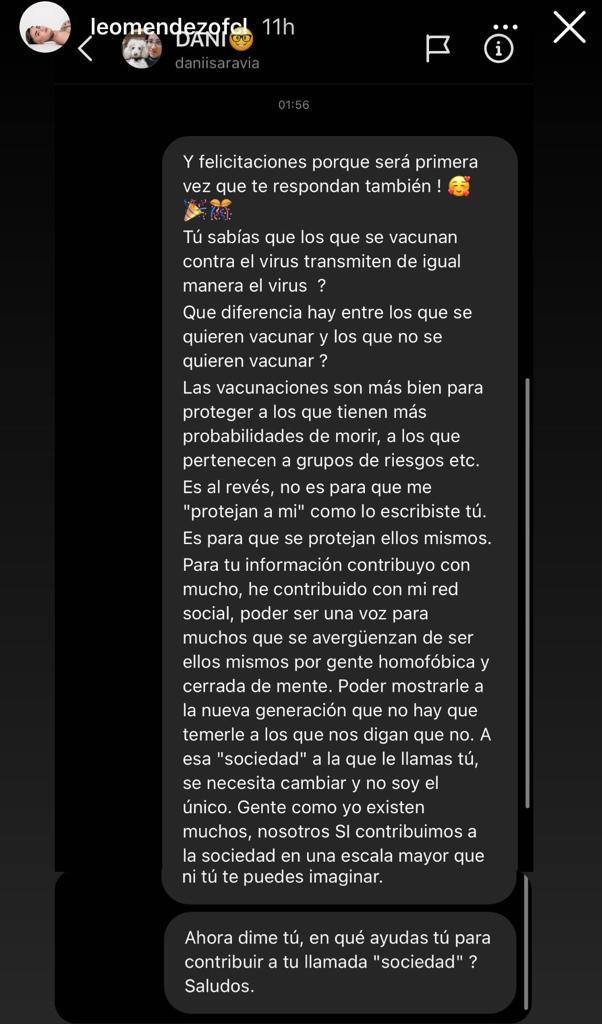 Leo Méndez Jr. le responde a seguidor tras dura crítica