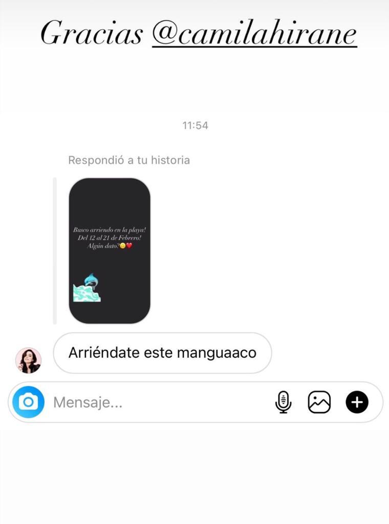 Camila Hirane trolea a Carmen Zabala por pregunta de vacaciones