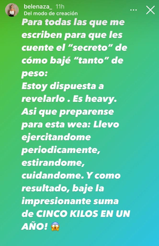 Belenaza revela el “secreto” tras su baja de peso en pandemia
