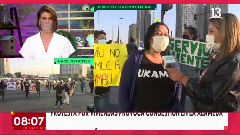 Incidentes en la Alameda por protesta de grupo de pobladores