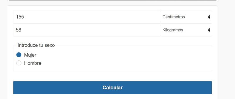 Calculadora online de peso ideal