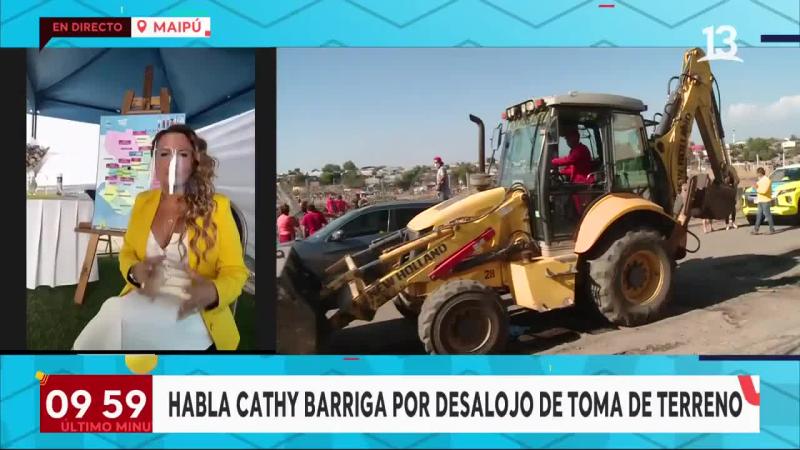 Cathy Barriga se refirió al desalojo de una toma de terreno