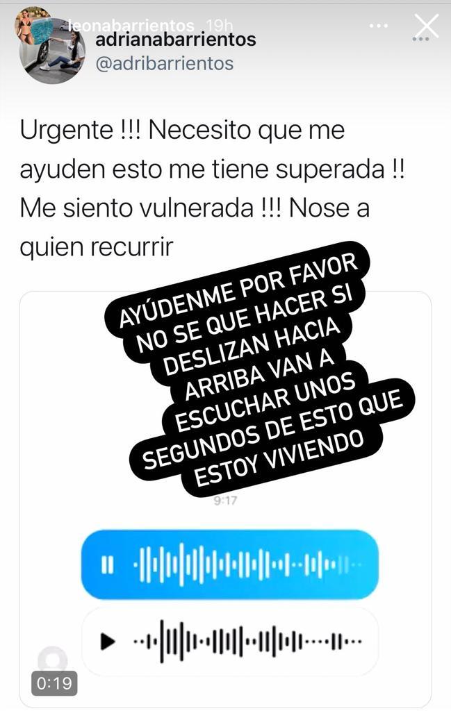 Adriana Barrientos denuncia acoso de seguidor: difundió los audios