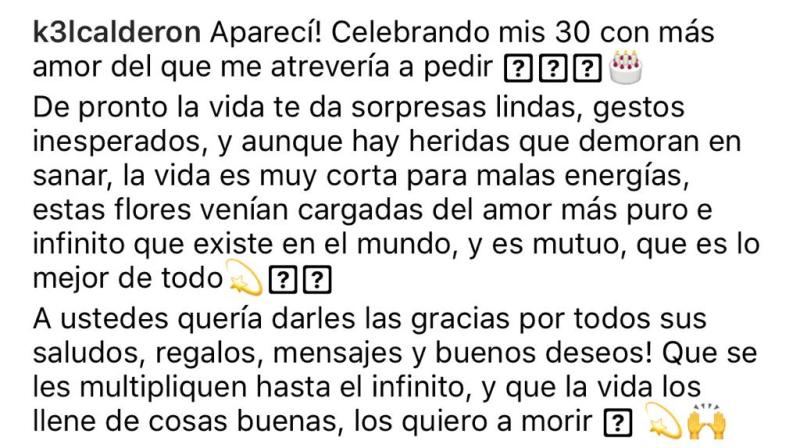 El regalo que sorprendió a Kel Calderón en su cumpleaños